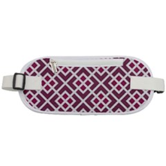 Two Tone Lattice Pattern Purple Rounded Waist Pouch by kellehco