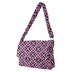 Two Tone Lattice Pattern Purple Full Print Messenger Bag (m) by kellehco