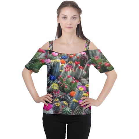 Cactus Cutout Shoulder Tee by Sparkle