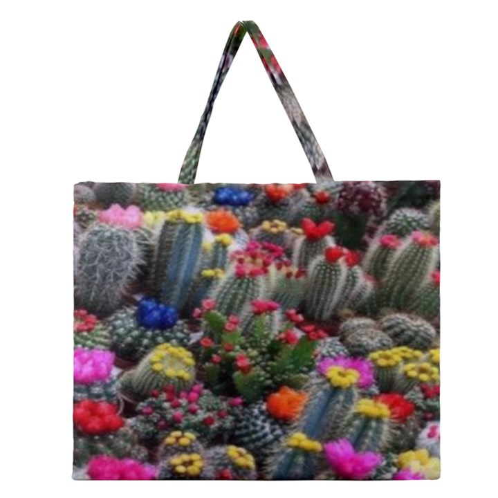 Cactus Zipper Large Tote Bag