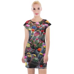 Cactus Cap Sleeve Bodycon Dress by Sparkle