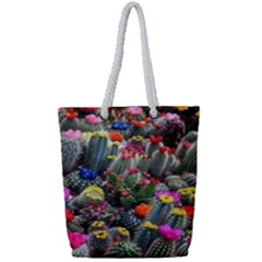 Cactus Full Print Rope Handle Tote (small) by Sparkle