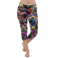 Cactus Lightweight Velour Capri Yoga Leggings by Sparkle