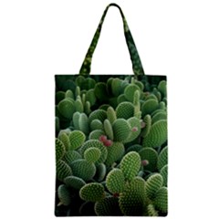 Green Cactus Zipper Classic Tote Bag by Sparkle