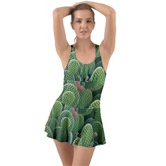 Green Cactus Ruffle Top Dress Swimsuit by Sparkle