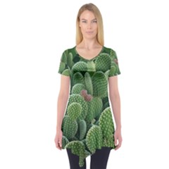 Green Cactus Short Sleeve Tunic  by Sparkle