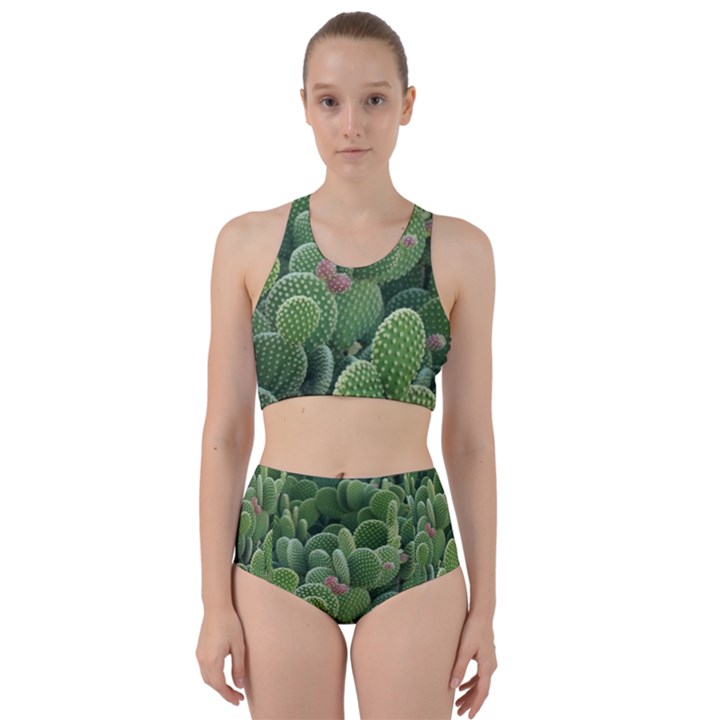 Green Cactus Racer Back Bikini Set