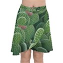 Green Cactus Chiffon Wrap Front Skirt View1