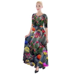 Cactus Half Sleeves Maxi Dress by Sparkle