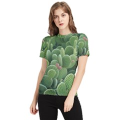 Green Cactus Women s Short Sleeve Rash Guard by Sparkle