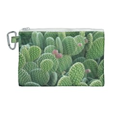 Green Cactus Canvas Cosmetic Bag (large) by Sparkle