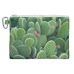 Green Cactus Canvas Cosmetic Bag (xl) by Sparkle