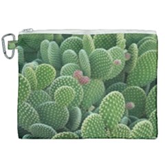 Green Cactus Canvas Cosmetic Bag (xxl) by Sparkle