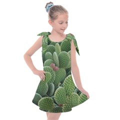 Green Cactus Kids  Tie Up Tunic Dress by Sparkle