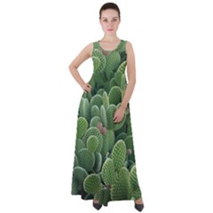 Green Cactus Empire Waist Velour Maxi Dress by Sparkle