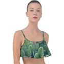 Green Cactus Frill Bikini Top View1