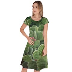 Green Cactus Classic Short Sleeve Dress by Sparkle