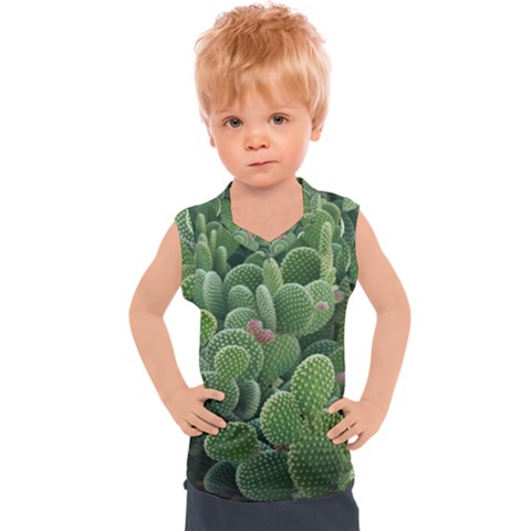 Green Cactus Kids  Sport Tank Top by Sparkle