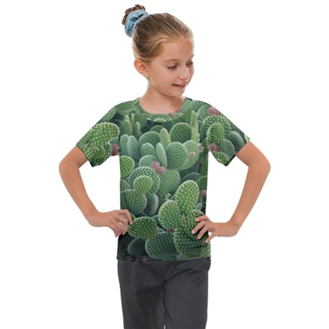 Green Cactus Kids  Mesh Piece Tee by Sparkle