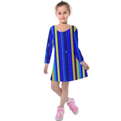 Blueyellow  Kids  Long Sleeve Velvet Dress by Sparkle