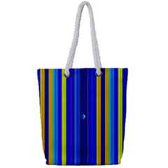 Blueyellow  Full Print Rope Handle Tote (small) by Sparkle