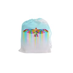 Rainbow Bird Drawstring Pouch (small) by Sparkle