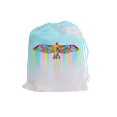 Rainbow Bird Drawstring Pouch (large) by Sparkle