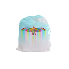 Rainbow Bird Drawstring Pouch (medium) by Sparkle