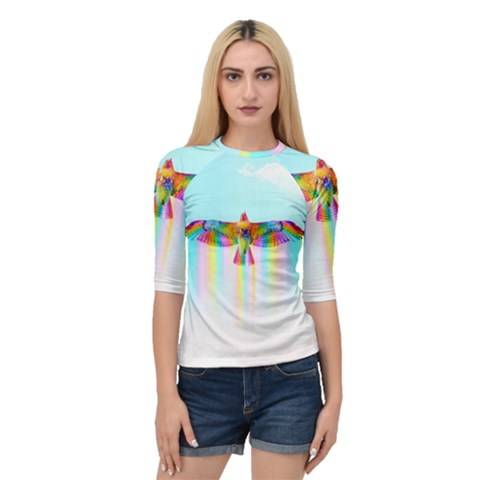 Rainbow Bird Quarter Sleeve Raglan Tee by Sparkle