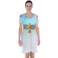 Rainbow Bird Short Sleeve Nightdress by Sparkle