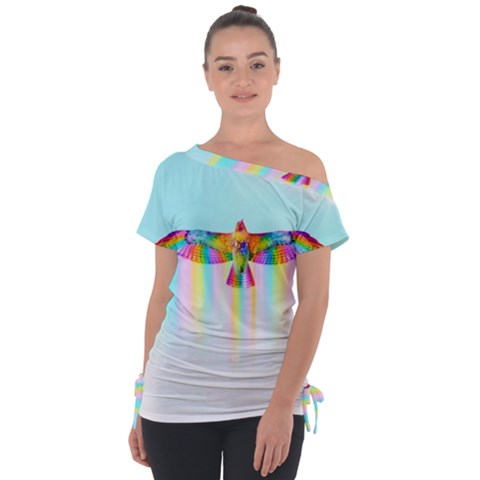 Rainbow Bird Tie-up Tee by Sparkle