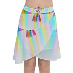 Rainbow Bird Chiffon Wrap Front Skirt by Sparkle