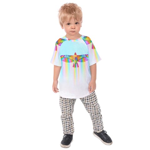 Rainbow Bird Kids  Raglan Tee by Sparkle