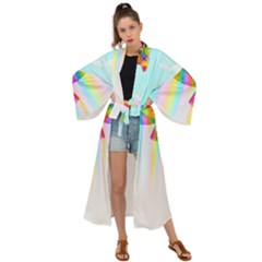 Rainbow Bird Maxi Kimono by Sparkle