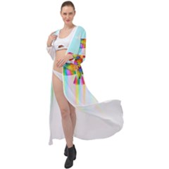 Rainbow Bird Maxi Chiffon Beach Wrap by Sparkle