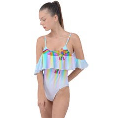 Rainbow Bird Drape Piece Swimsuit by Sparkle