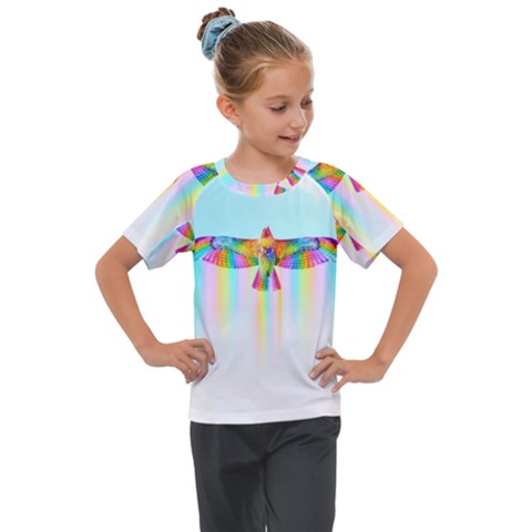 Rainbow Bird Kids  Mesh Piece Tee by Sparkle