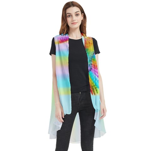 Rainbow Bird Sleeveless Chiffon Waistcoat Shirt by Sparkle