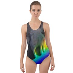 Rainbowcat Cut-out Back One Piece Swimsuit by Sparkle