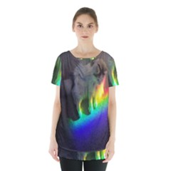 Rainbowcat Skirt Hem Sports Top by Sparkle