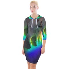 Rainbowcat Quarter Sleeve Hood Bodycon Dress by Sparkle