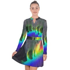 Rainbowcat Long Sleeve Panel Dress by Sparkle