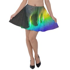 Rainbowcat Velvet Skater Skirt by Sparkle