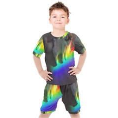 Rainbowcat Kids  Tee And Shorts Set by Sparkle