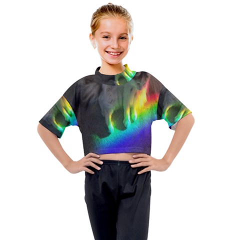 Rainbowcat Kids Mock Neck Tee by Sparkle