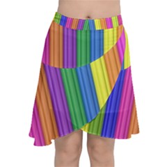 Colorful Spongestrips Chiffon Wrap Front Skirt