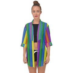 Colorful Spongestrips Open Front Chiffon Kimono by Sparkle