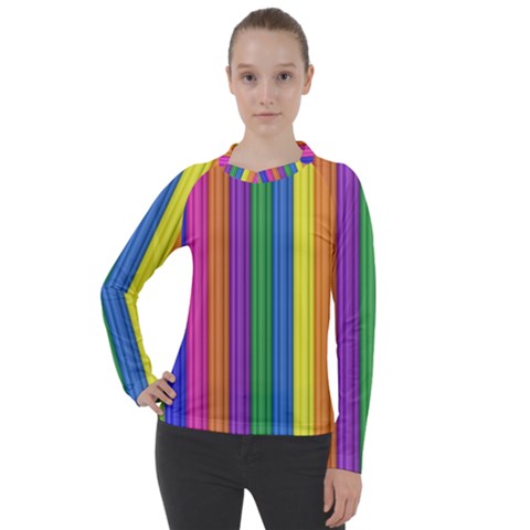 Colorful Spongestrips Women s Pique Long Sleeve Tee by Sparkle