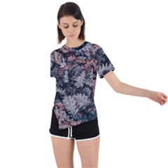 Autumn Leafs Asymmetrical Short Sleeve Sports Tee