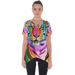 Rainbowtiger Cut Out Side Drop Tee by Sparkle